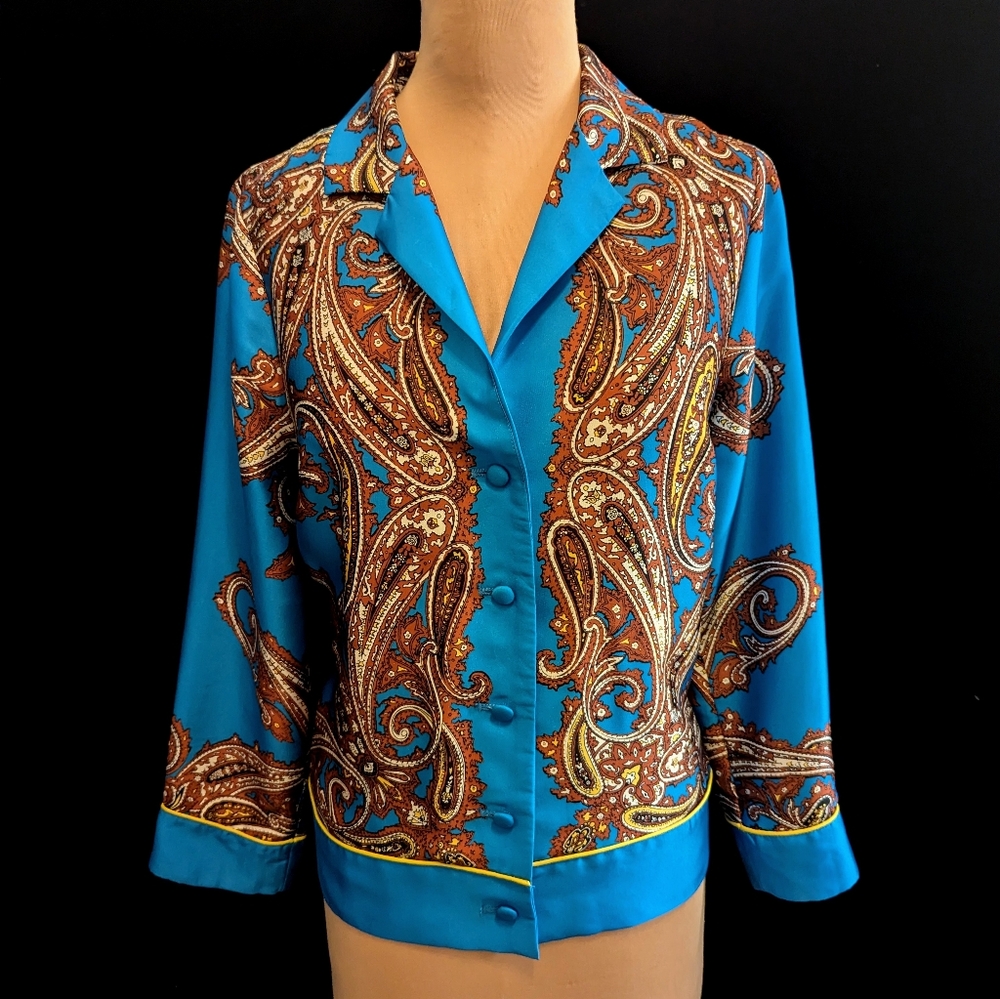 J. CREW Paisley Shirt BLOUSE, SIZE Small, Bust 40"
